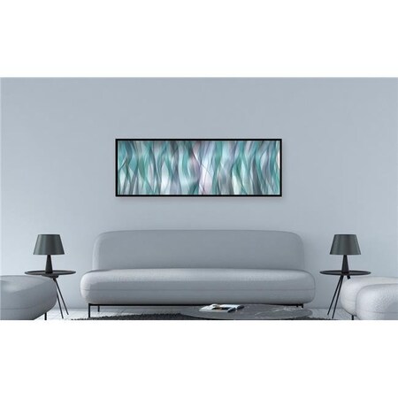 Chic Home Chic Home HDP9339-US Blue Flames Framed Canvas Painting - Aqua; Blue & Teal -17 x 46 x 1.75 in. HDP9339-US